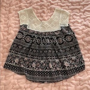 Crochet knit blouse